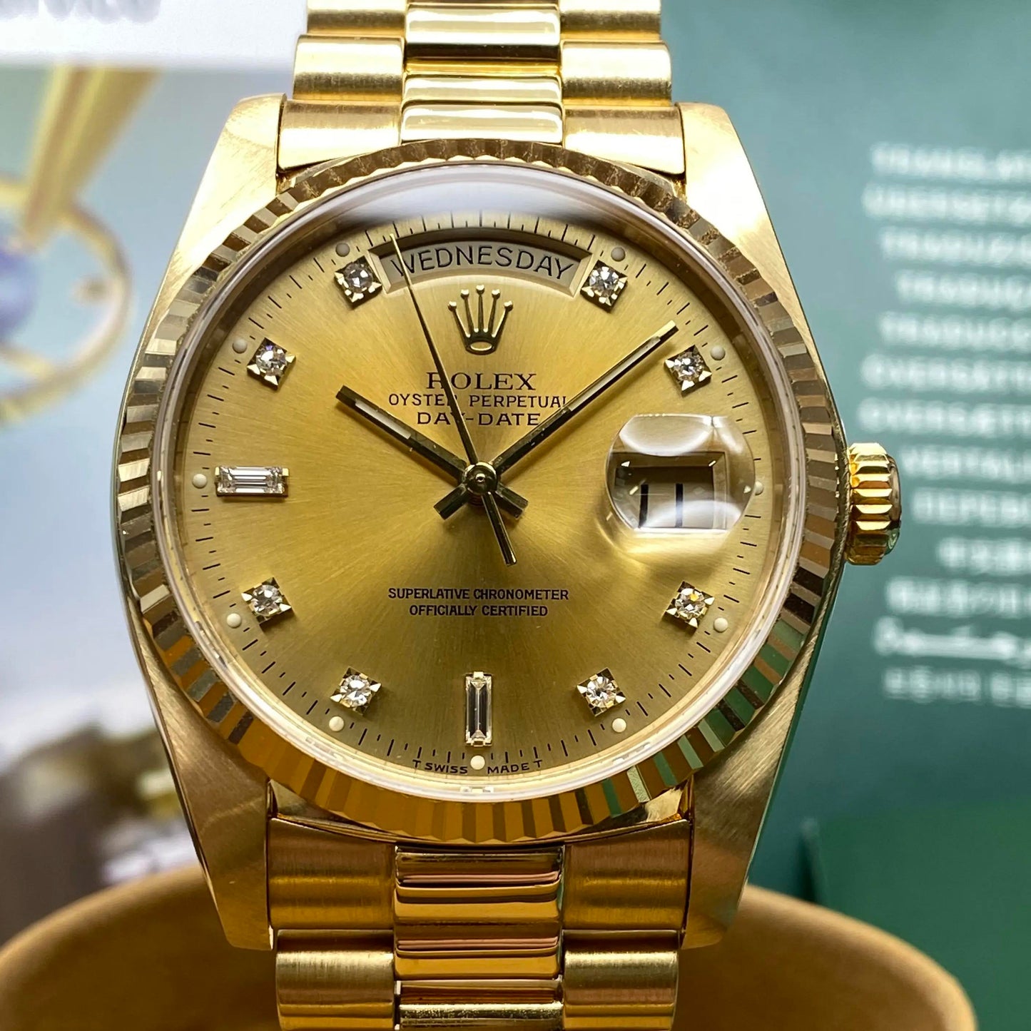 3rd image of Rolex Rolex Day-Date 18038 Wristwatch, PreOwned condition