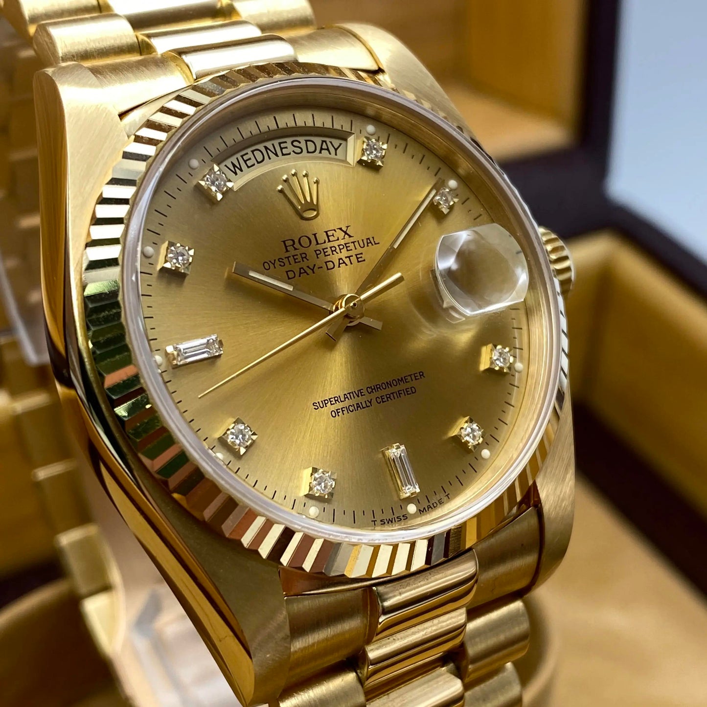 4th image of Rolex Rolex Day-Date 18038 Wristwatch, PreOwned condition