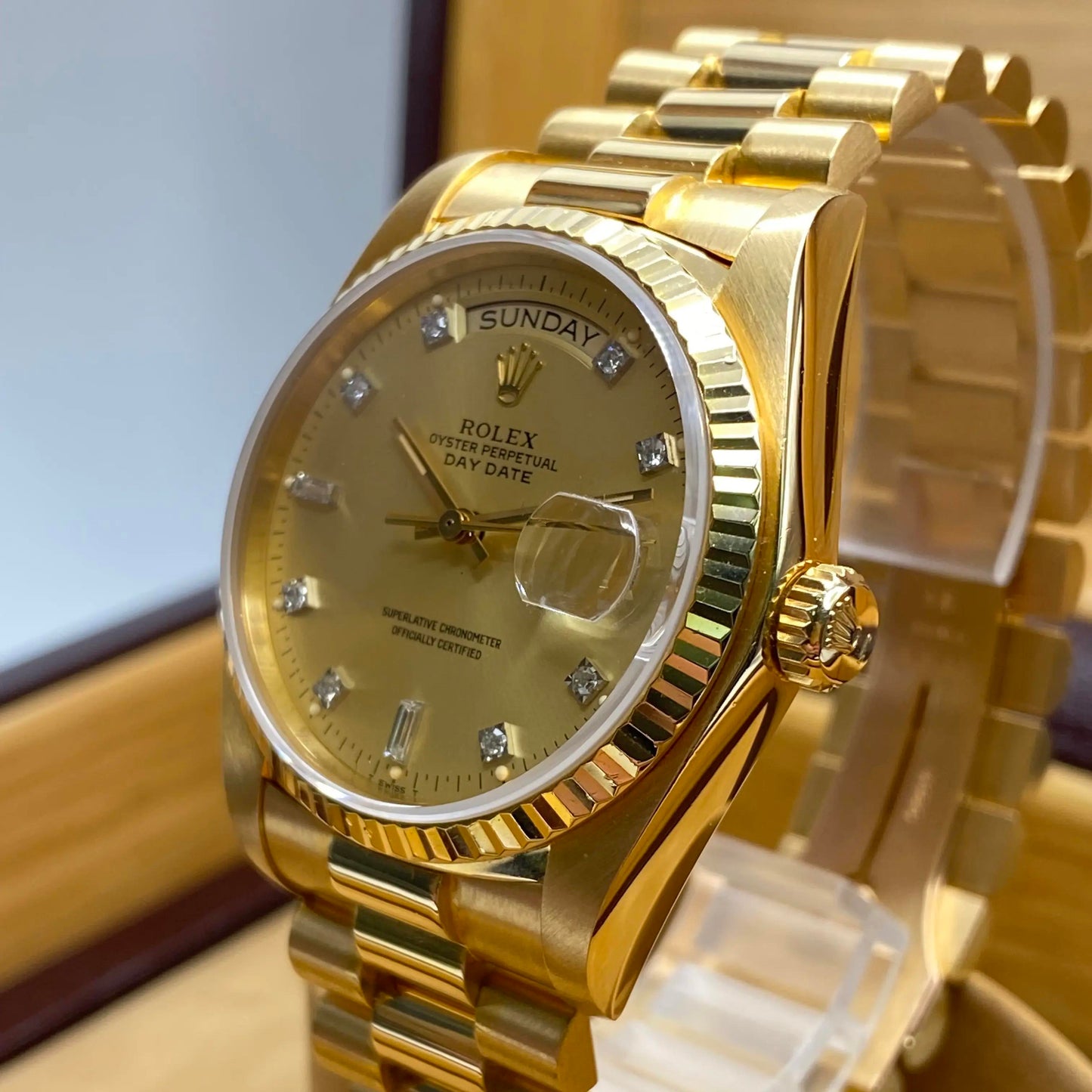 4th image of Rolex Rolex Day-Date 18038 Wristwatch, PreOwned condition