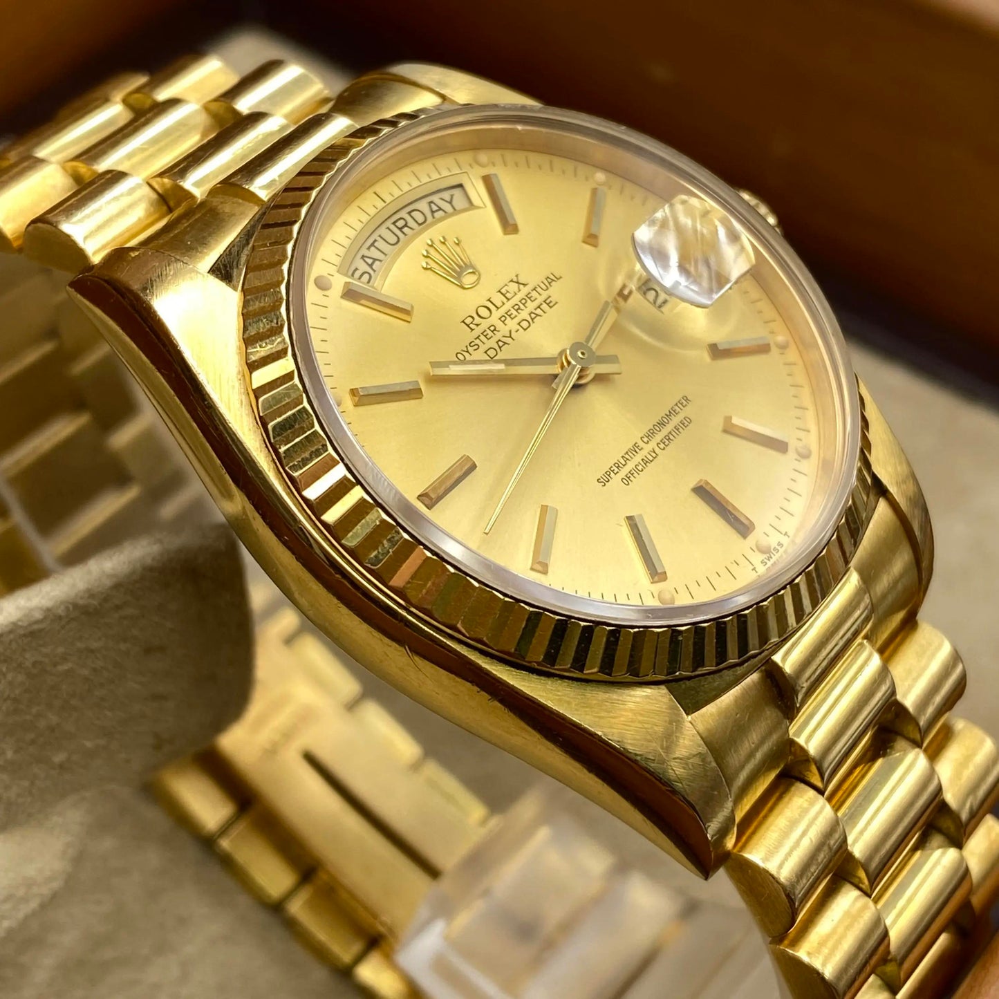 4th image of Rolex Rolex Day-Date 18038 Wristwatch, PreOwned condition