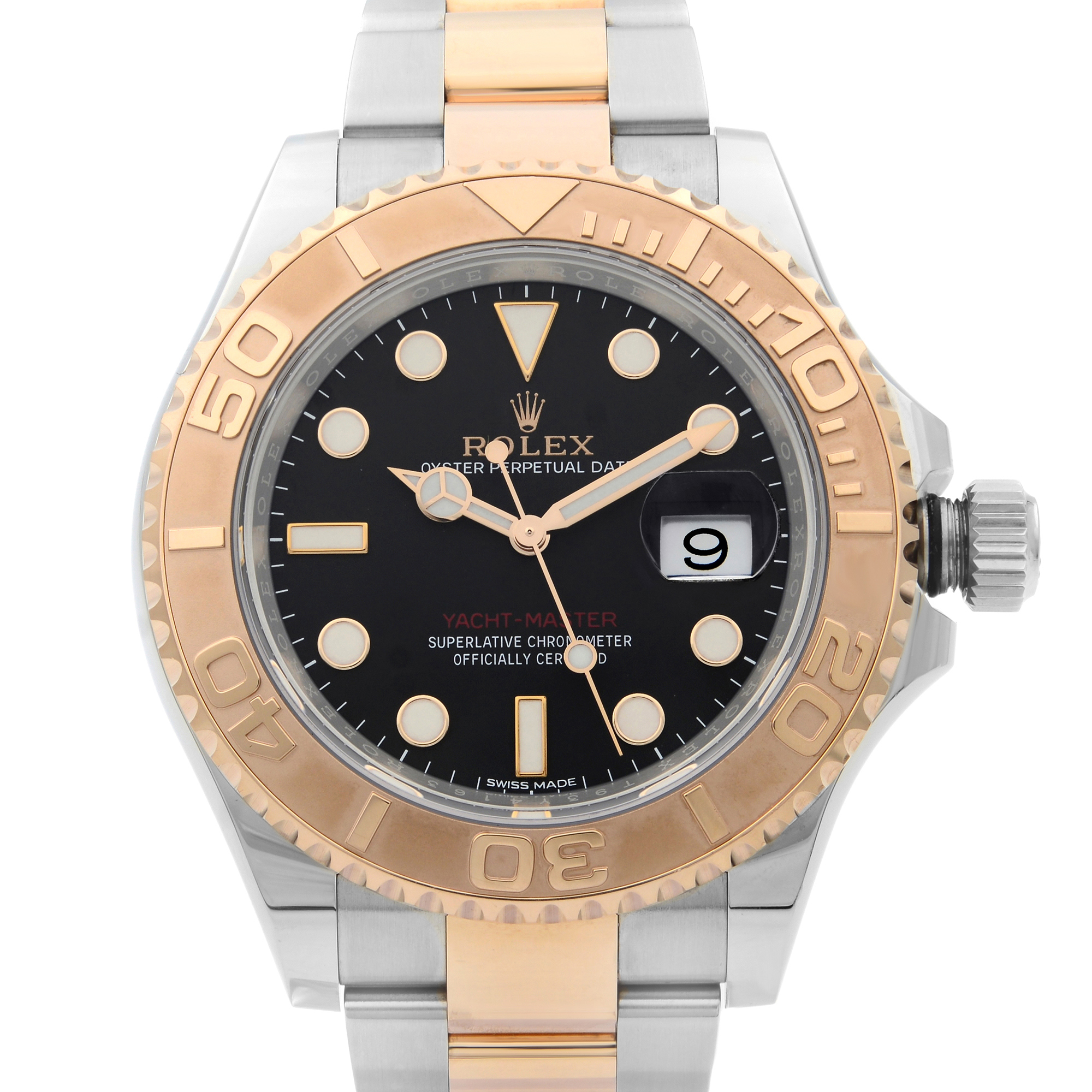 Rolex Yacht-Master 40mm Steel 18K Everose Gold Black Dial Mens Watch 116621