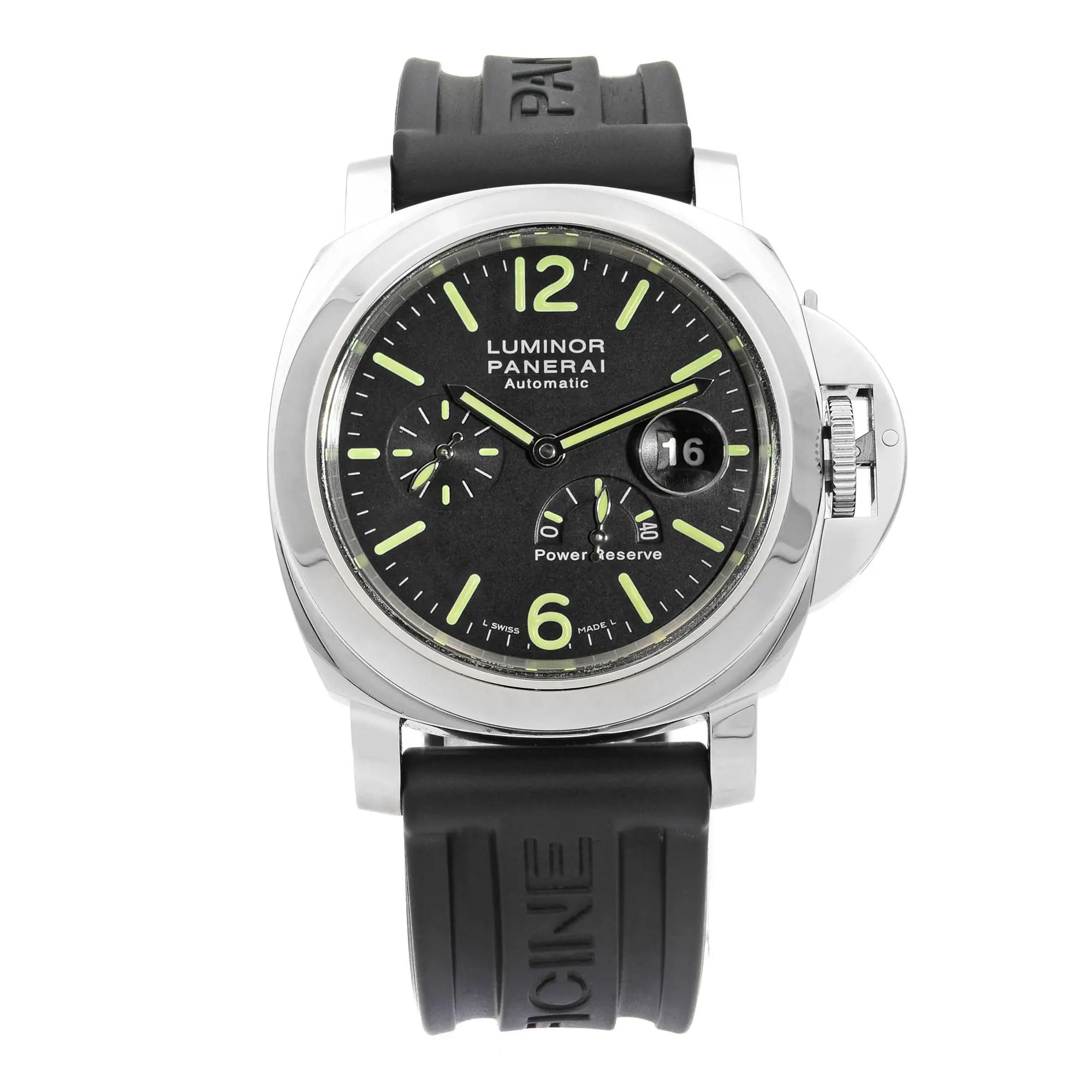 Panerai Luminor Power Reserve Steel Black Dial Automatic Mens Watch PAM00090