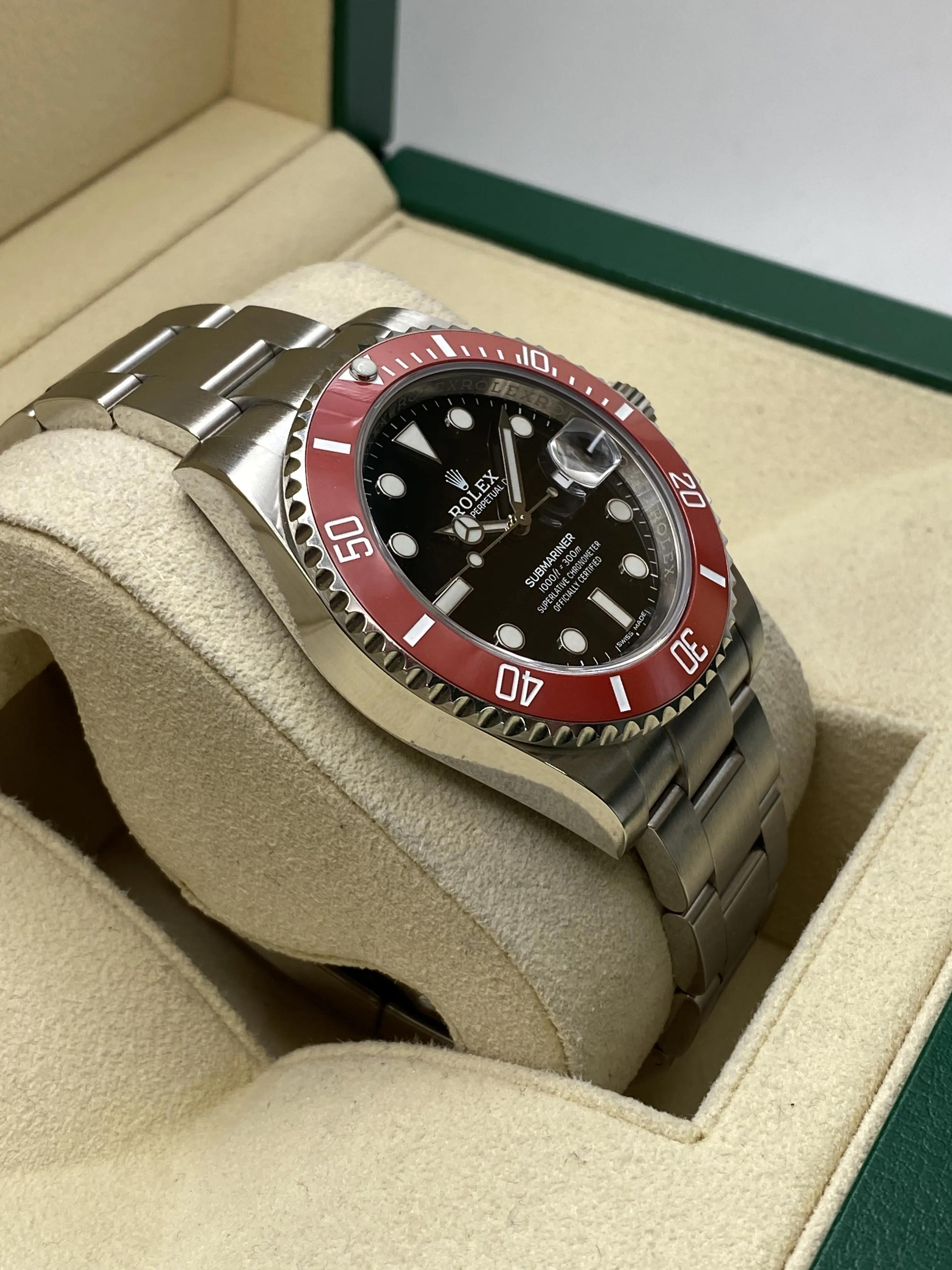 Rolex Submariner Date Custom Red Ceramic Black Dial Automatic Men