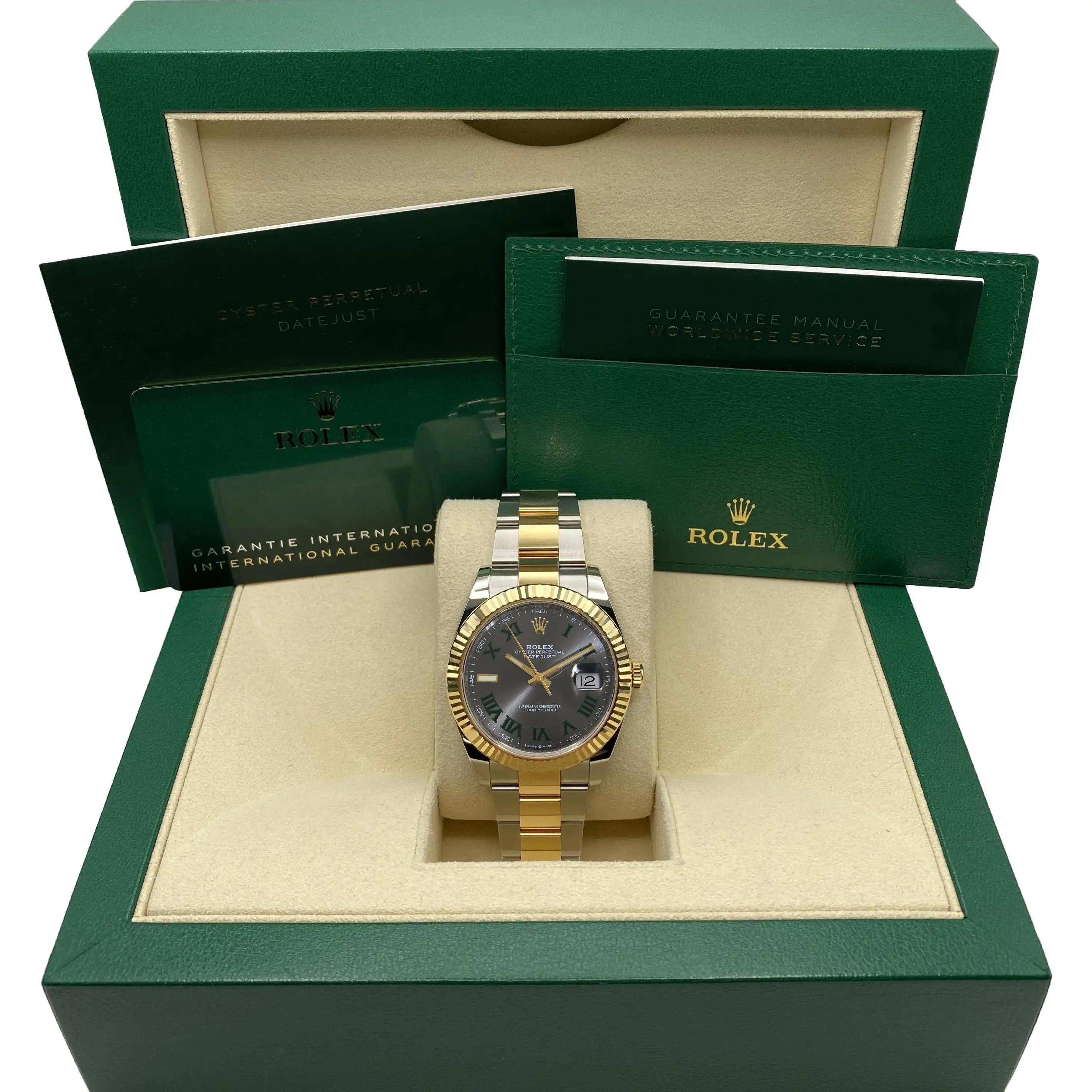 Rolex Datejust 41 Wimbledon Gold Steel Slate Dial Men Watch 126333 B&P 2025