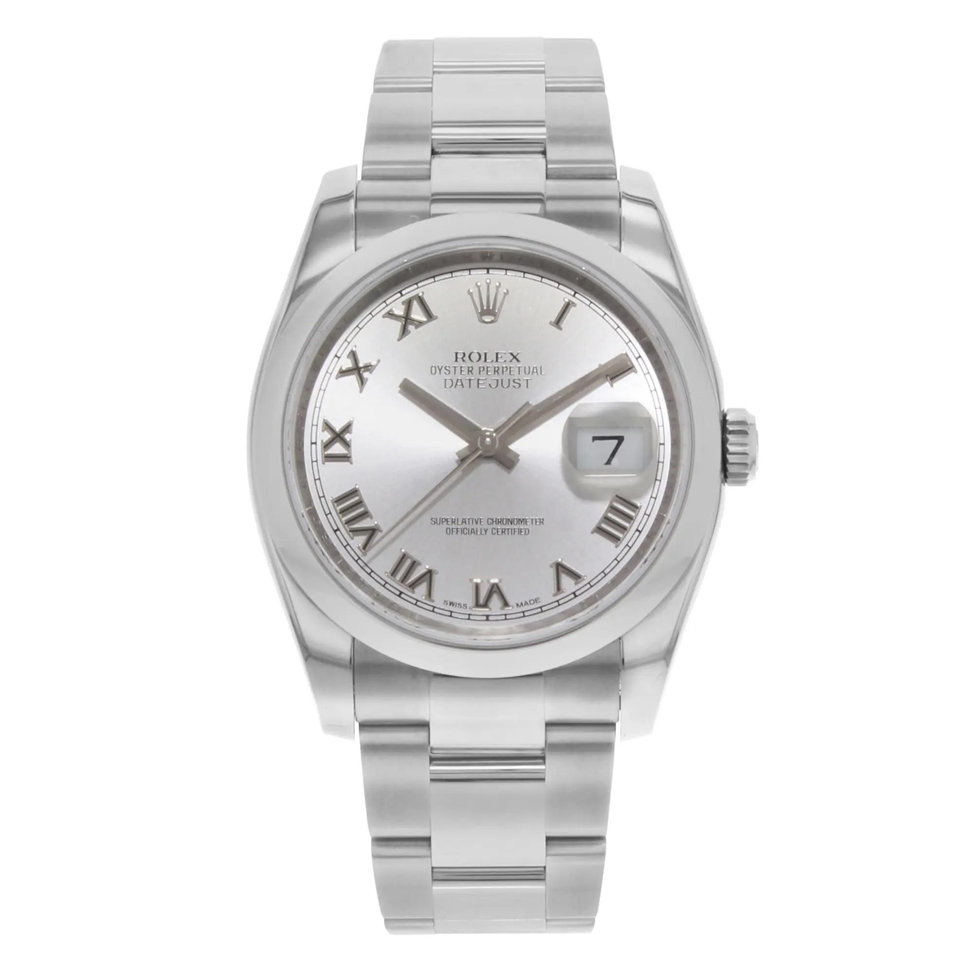 Rolex Datejust 36mm 116200 Steel Silver Sticks Dial Automatic Mens Watch