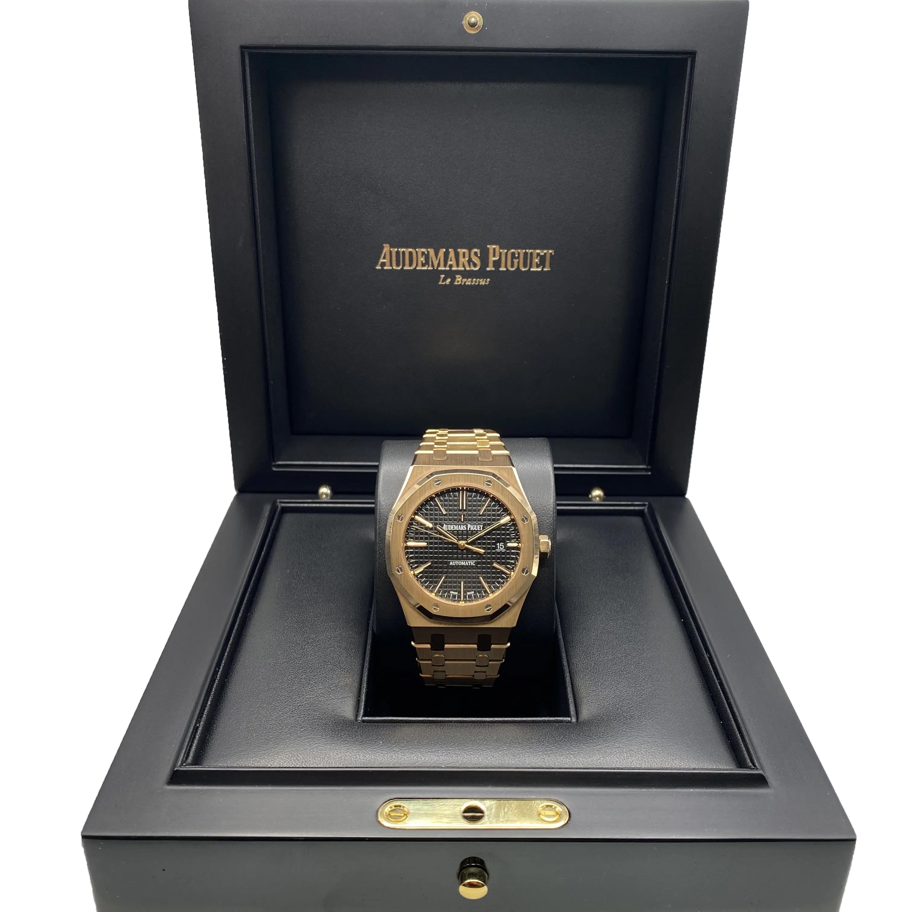 Audemars Piguet Royal Oak Rose Gold Black Watch 15500OR.OO.1220OR.01