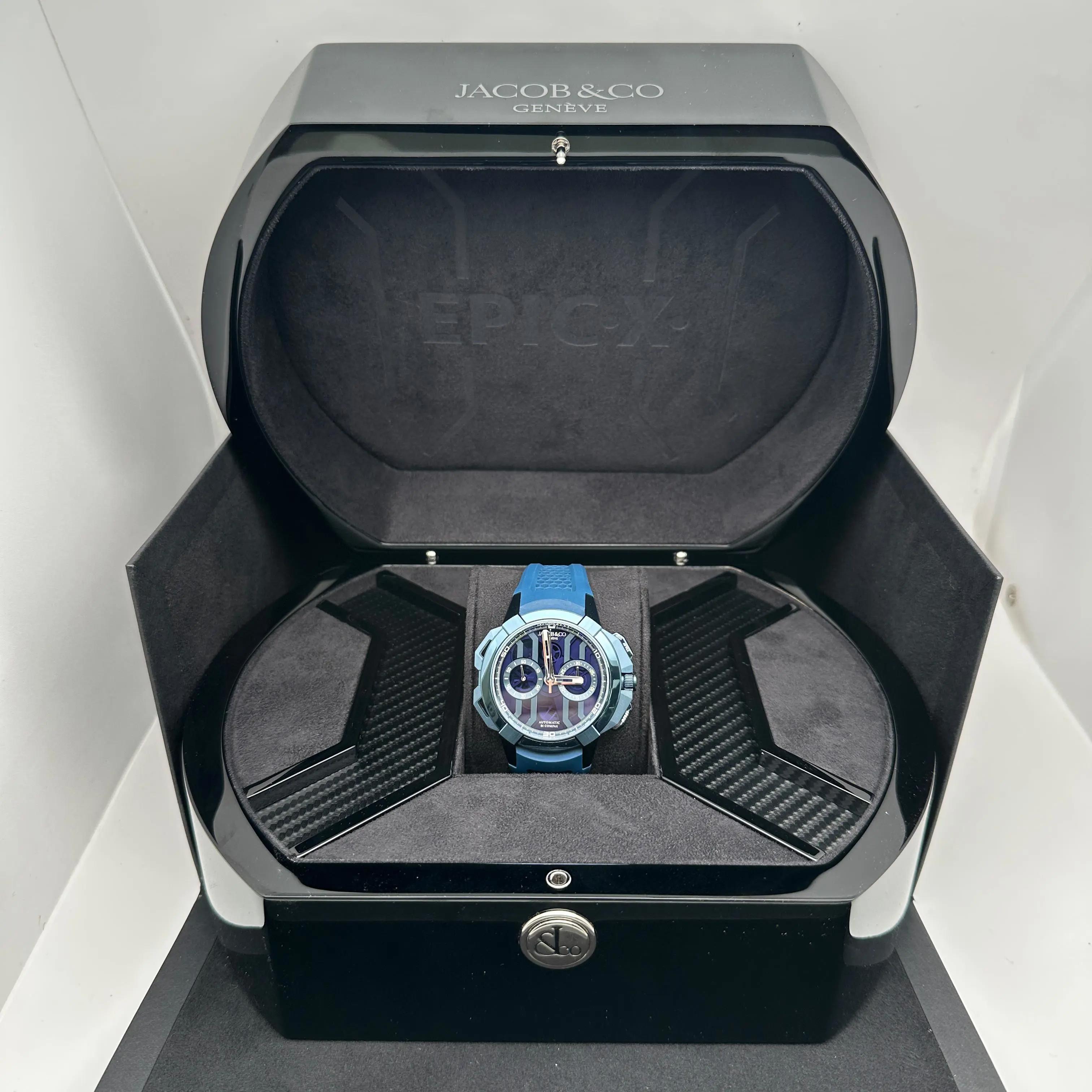 Jacob & Co. Epic X Chrono 44mm Titanium Blue Dial Men Watch EC400.22.AF.AA.A