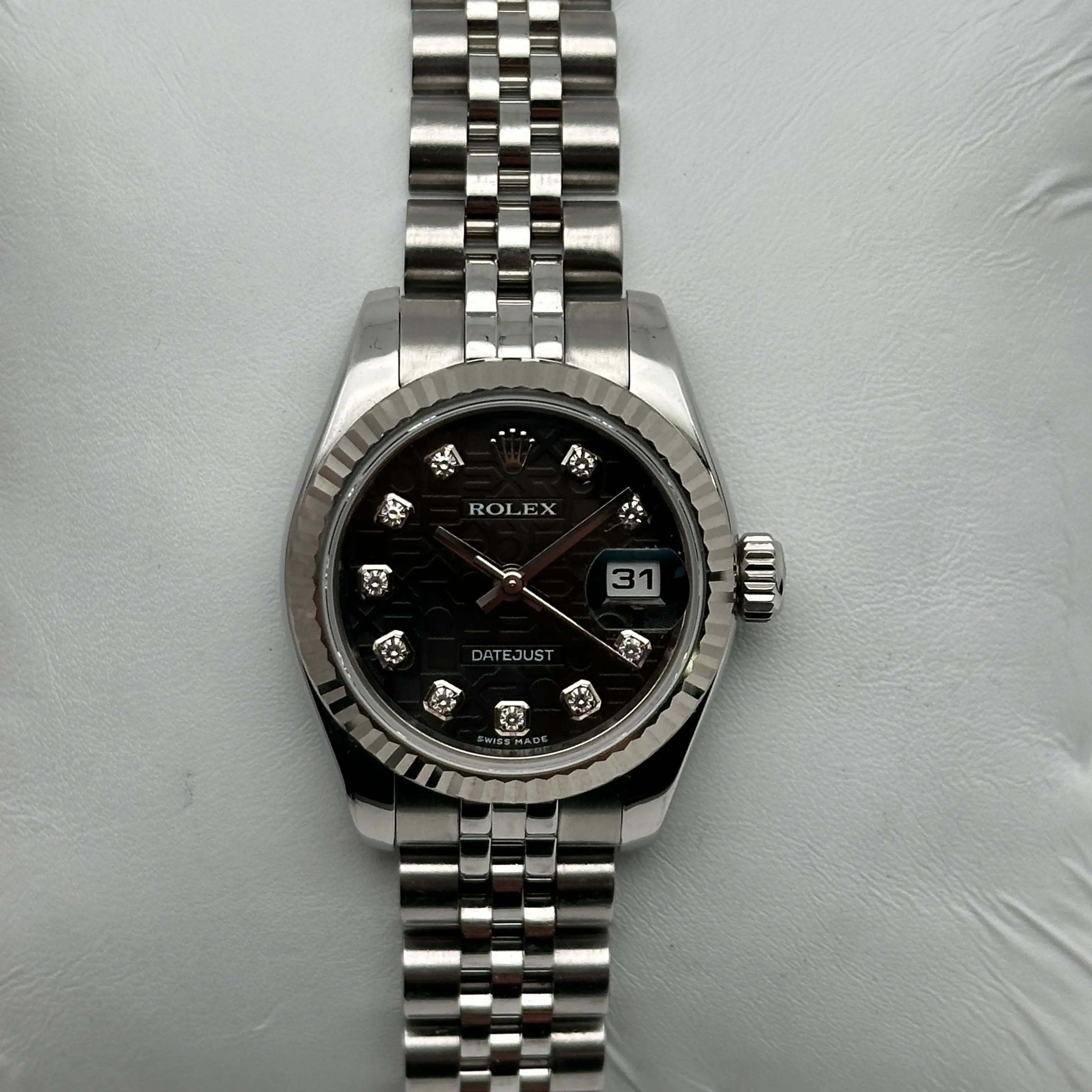 Rolex Lady-Datejust 179174 26mm 18K Gold Steel Black jubilee Diamond ...