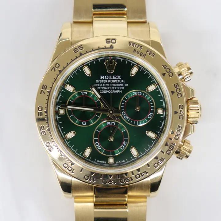 Rolex Cosmograph Daytona John Mayer 116508 Yellow Gold Green Dial Men Watch 